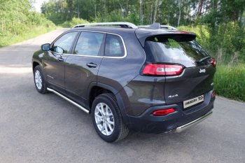 Защита порогов труба d60,3 мм ТСС Тюнинг Jeep Cherokee KL дорестайлинг (2014-2017) (серые)