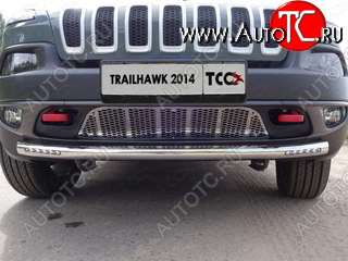 36 299 р. Защита переднего бампера (Trailhawk, 60,3 мм ДХО) ТСС Тюнинг  Jeep Cherokee  KL (2014-2017) дорестайлинг (нержавейка)  с доставкой в г. Керчь