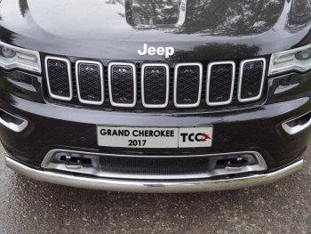 Декоративная вставка решетки радиатора ТСС Тюнинг Jeep Grand Cherokee WK2 2-ой рестайлинг (2017-2022) (лист AL)