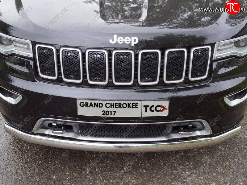 3 399 р. Декоративная вставка решетки радиатора ТСС Тюнинг Jeep Grand Cherokee WK2 2-ой рестайлинг (2017-2022) (лист AL)  с доставкой в г. Керчь