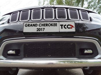 Нижняя декоративная вставка в бампер ТСС Тюнинг Jeep Grand Cherokee  WK2 (2017-2022) 2-ой рестайлинг (лист AL)
