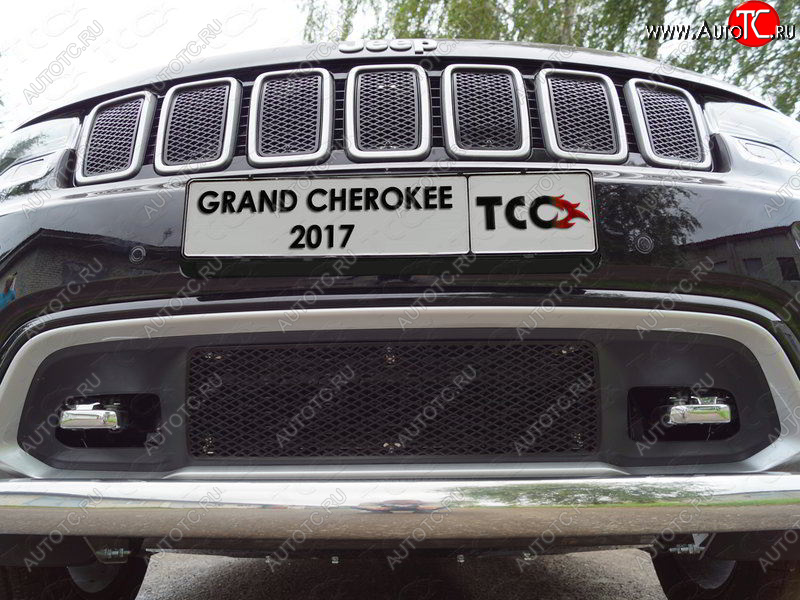 2 569 р. Нижняя декоративная вставка в бампер ТСС Тюнинг  Jeep Grand Cherokee  WK2 (2017-2022) 2-ой рестайлинг (лист AL)  с доставкой в г. Керчь