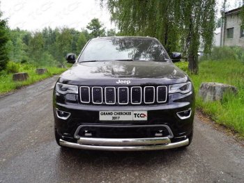 Защита передняя нижняя двойная 76,1*75 мм Тюнинг Jeep Grand Cherokee  WK2 (2017-2022) 2-ой рестайлинг (нержавейка)