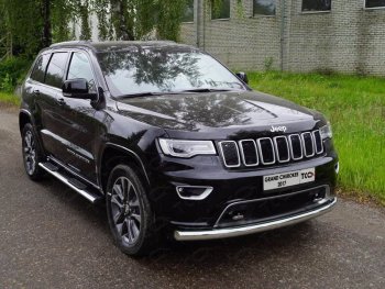 Защита переднего бампера нижняя d76,1 мм ТСС Тюнинг Jeep Grand Cherokee  WK2 (2017-2022) 2-ой рестайлинг (нержавейка)