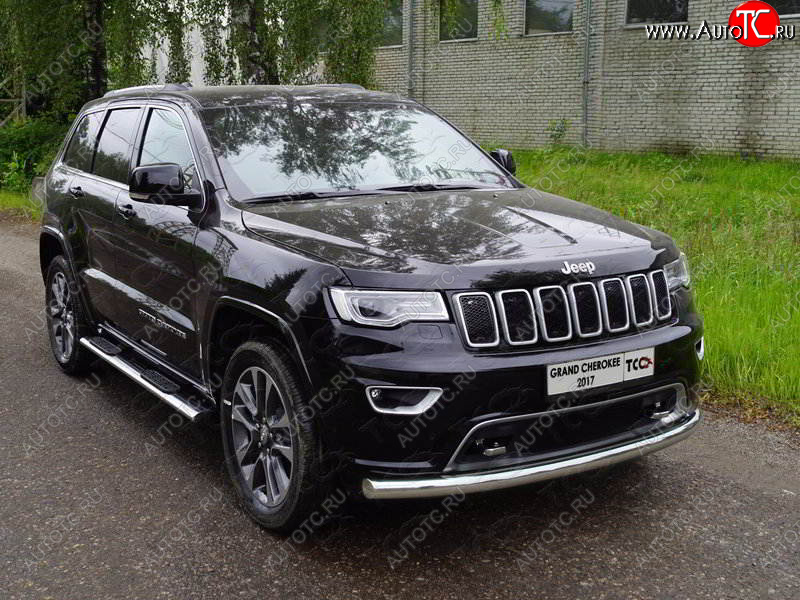 21 999 р. Защита переднего бампера нижняя d76,1 мм ТСС Тюнинг  Jeep Grand Cherokee  WK2 (2017-2022) 2-ой рестайлинг (нержавейка)  с доставкой в г. Керчь