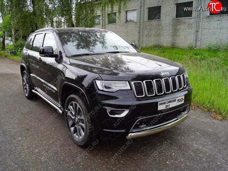18 999 р. Защита переднего бампера овальная короткая 75х42 мм ТСС тюнинг  Jeep Grand Cherokee  WK2 (2017-2022) 2-ой рестайлинг (нержавейка)  с доставкой в г. Керчь
