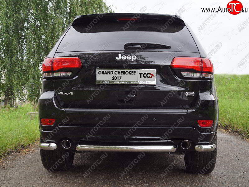 18 999 р. Защита задняя (центральная нержавейка 60,3 мм) ТСС Тюнинг Jeep Grand Cherokee WK2 1-ый рестайлинг (2013-2018)  с доставкой в г. Керчь