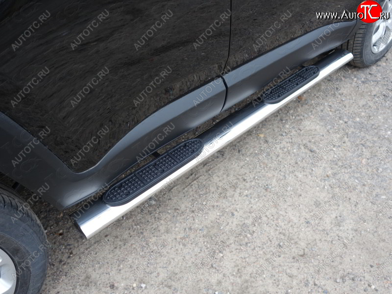 38 799 р. Пороги овальные с накладкой 120х60 мм ТСС Тюнинг  Jeep Renegade (2014-2018) дорестайлинг (серые)  с доставкой в г. Керчь