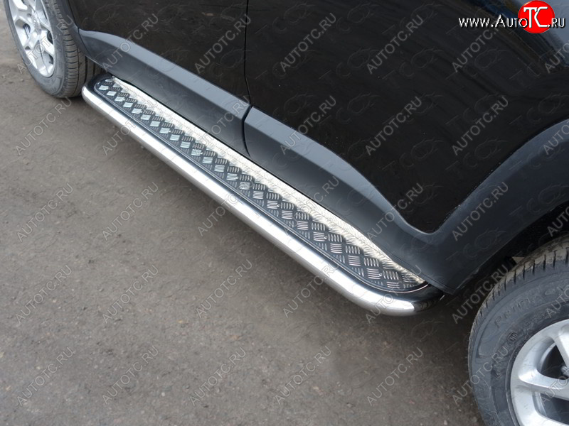 31 999 р. Пороги с площадкой 60,3 мм ТСС Тюнинг Jeep Renegade дорестайлинг (2014-2018) (серые)  с доставкой в г. Керчь