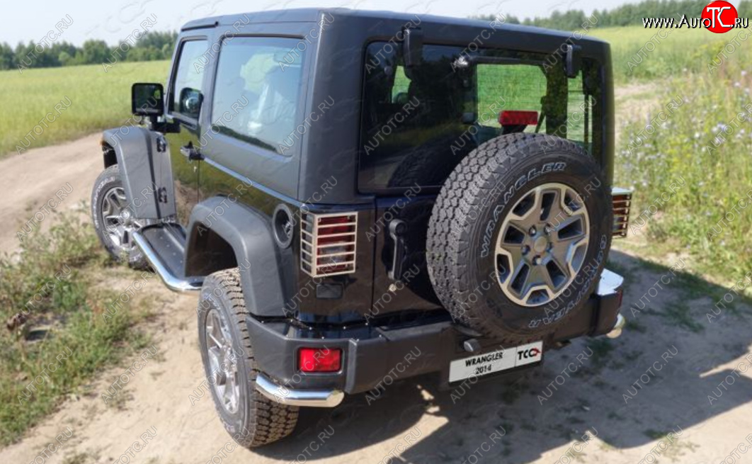 11 749 р. Защита заднего бампера (V-3.6, 5 дверей, уголки, d60,3 мм) TCC  Jeep Wrangler  JK (2006-2010) 3 дв. дорестайлинг  с доставкой в г. Керчь