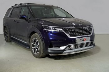 Защита переднего бампера нижняя d42,4 мм ТСС Тюнинг KIA Carnival KA4 минивэн дорестайлинг (2020-2023) (нержавейка)