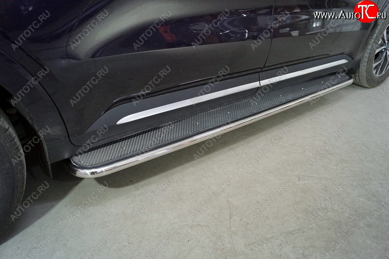 45 999 р. Пороги с площадкой 42,4 мм ТСС Тюнинг  KIA Carnival  KA4 (2020-2023) минивэн дорестайлинг (нержавейка)  с доставкой в г. Керчь