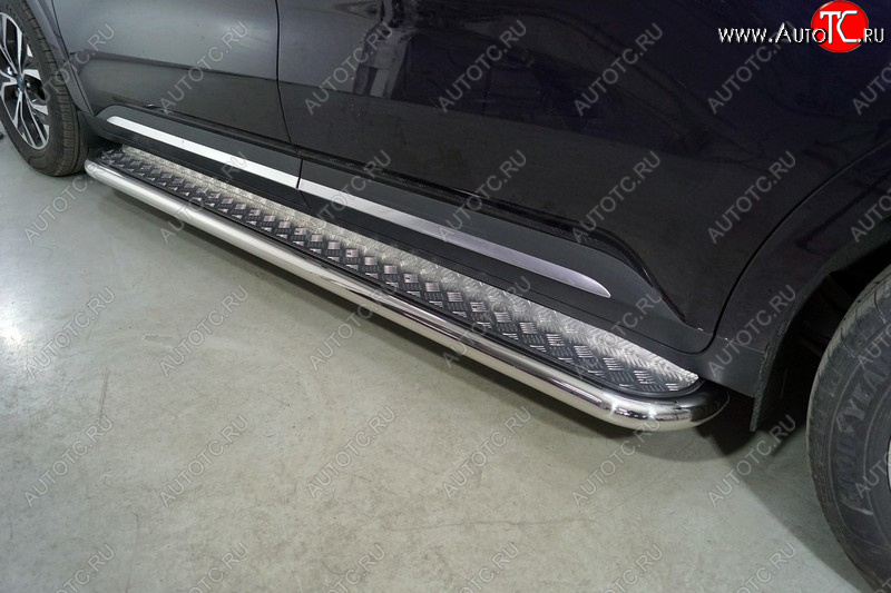 41 999 р. Пороги с площадкой 60,3 мм ТСС Тюнинг  KIA Carnival  KA4 (2020-2023) минивэн дорестайлинг (серые)  с доставкой в г. Керчь