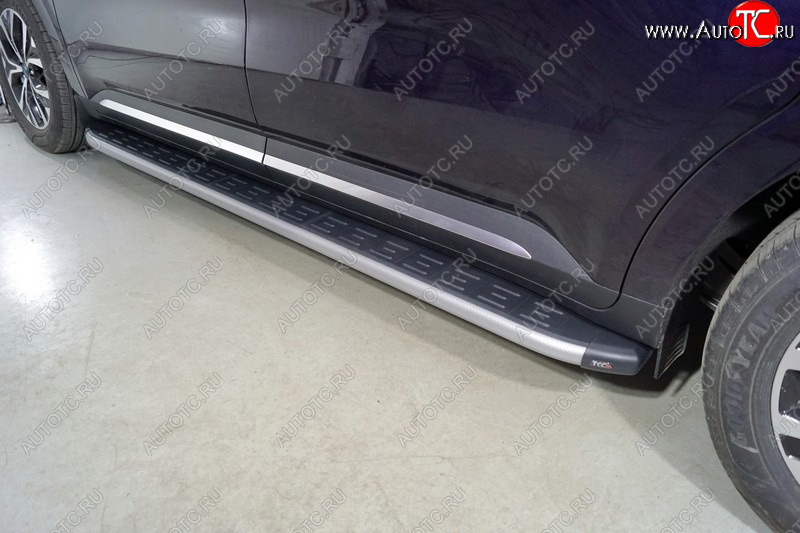 30 999 р. Пороги алюминиевые с пластиковой накладкой, ТСС Тюнинг  KIA Carnival  KA4 (2020-2023) минивэн дорестайлинг (карбон серебро)  с доставкой в г. Керчь