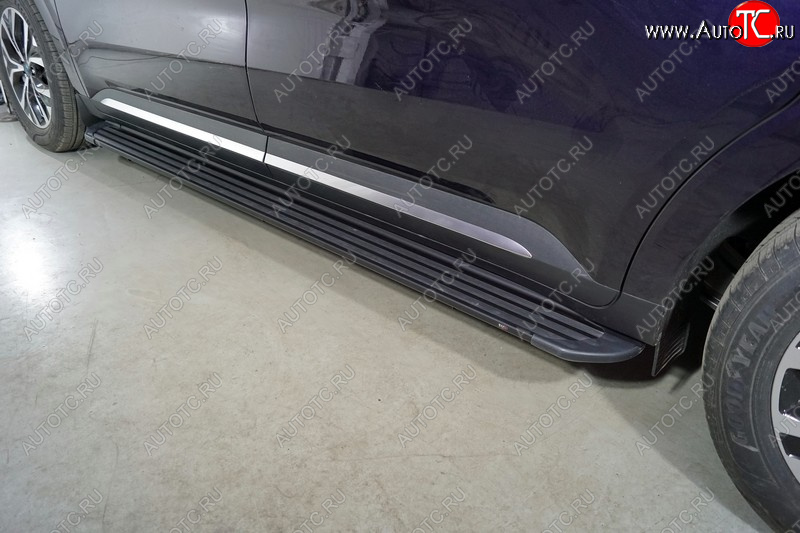 30 999 р. Пороги алюминиевые Slim Line ТСС Тюнинг  KIA Carnival  KA4 (2020-2023) минивэн дорестайлинг (Black)  с доставкой в г. Керчь