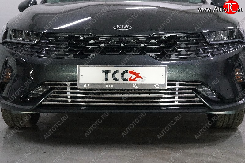 7 999 р. Декоративная вставка переднего бампера ТСС Тюнинг  KIA K5  DL (2019-2022) (d 12 мм)  с доставкой в г. Керчь