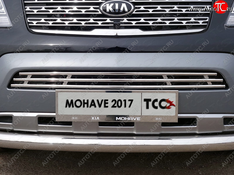 7 349 р. Декоративная вставка переднего бампера ТСС Тюнинг  KIA Mohave  HM (2017-2020) рестайлинг (d 16 мм)  с доставкой в г. Керчь