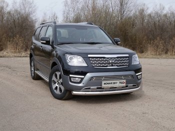 Защита переднего бампера нижняя 76,1 мм ТСС тюнинг KIA Mohave HM рестайлинг (2017-2020) (нержавейка)