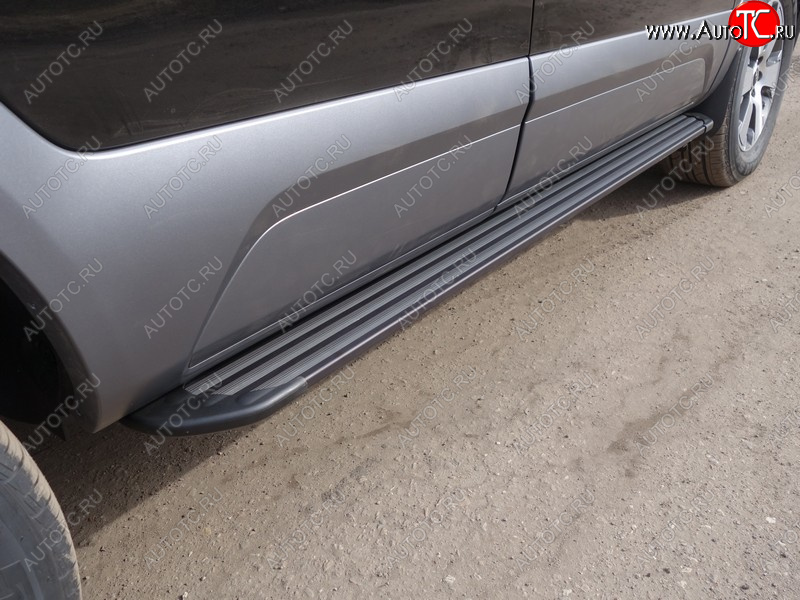 21 999 р. Пороги алюминиевые Slim Line ТСС Тюнинг  KIA Mohave  HM2 (2019-2022) (Black)  с доставкой в г. Керчь