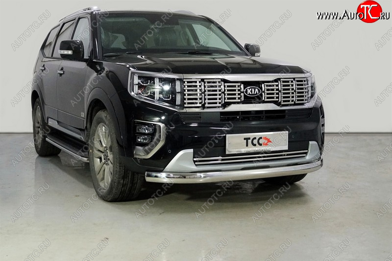 13 349 р. Декоративная вставка переднего бампера ТСС Тюнинг  KIA Mohave  HM2 (2019-2022) (d 16 мм)  с доставкой в г. Керчь