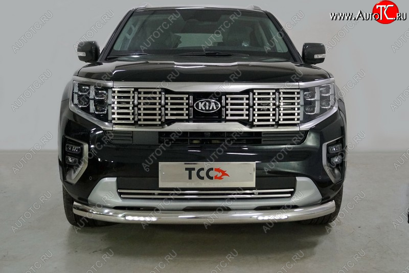 37 999 р. Защита передняя нижняя с ДХО 76,1 мм ТСС Тюнинг  KIA Mohave  HM2 (2019-2022) (нержавейка)  с доставкой в г. Керчь