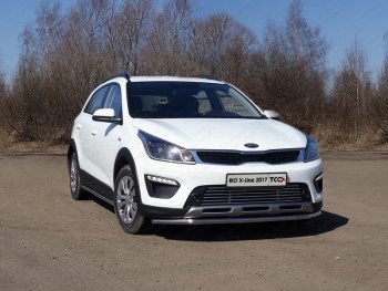 Защита переднего бампера нижняя d42,4 мм ТСС Тюнинг KIA Rio  X-line (2017-2021) (нержавейка)