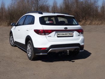 Защита заднего бампера (уголки, d42,4 мм) TCC KIA Rio  X-line (2017-2021)