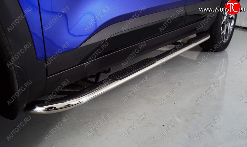 31 399 р. Пороги овальные гнутые с накладкой 75х42 мм KIA Seltos (2019-2025) (серые)  с доставкой в г. Керчь