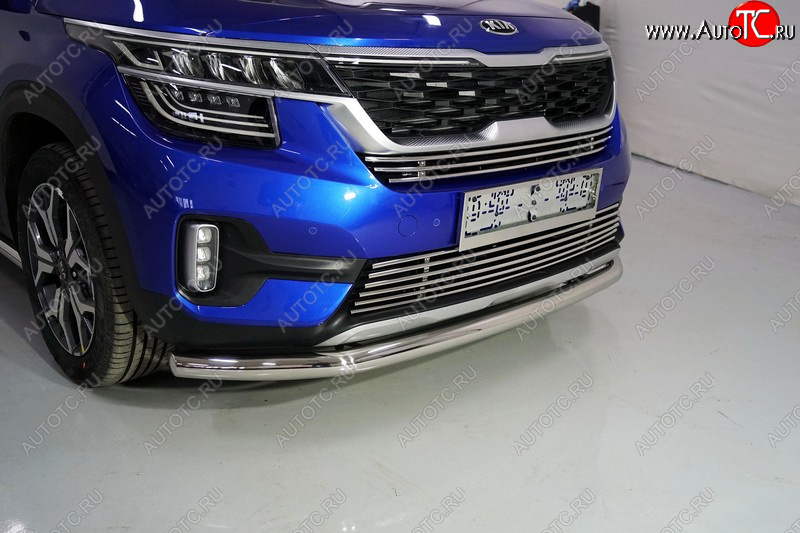 17 999 р. Защита переднего бампера нижняя d60,3 мм ТСС Тюнинг  KIA Seltos (2019-2025) (нержавейка)  с доставкой в г. Керчь