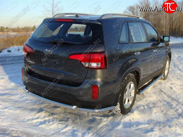 13 249 р. Защита заднего бампера (уголки, d60,3 мм) TCC KIA Sorento UM/Prime дорестайлинг (2014-2018)  с доставкой в г. Керчь