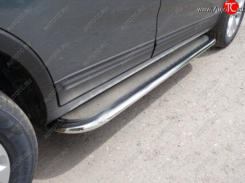46 999 р. Пороги с площадкой 75х42 мм ТСС Тюнинг  KIA Sorento ( XM,  UM/Prime) (2012-2020) рестайлинг, дорестайлинг (нержавейка)  с доставкой в г. Керчь