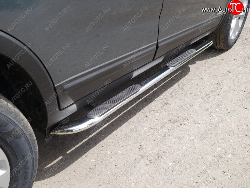 35 999 р. Пороги овальные гнутые с накладкой 75х42 мм KIA Sorento UM/Prime дорестайлинг (2014-2018) (серые)  с доставкой в г. Керчь