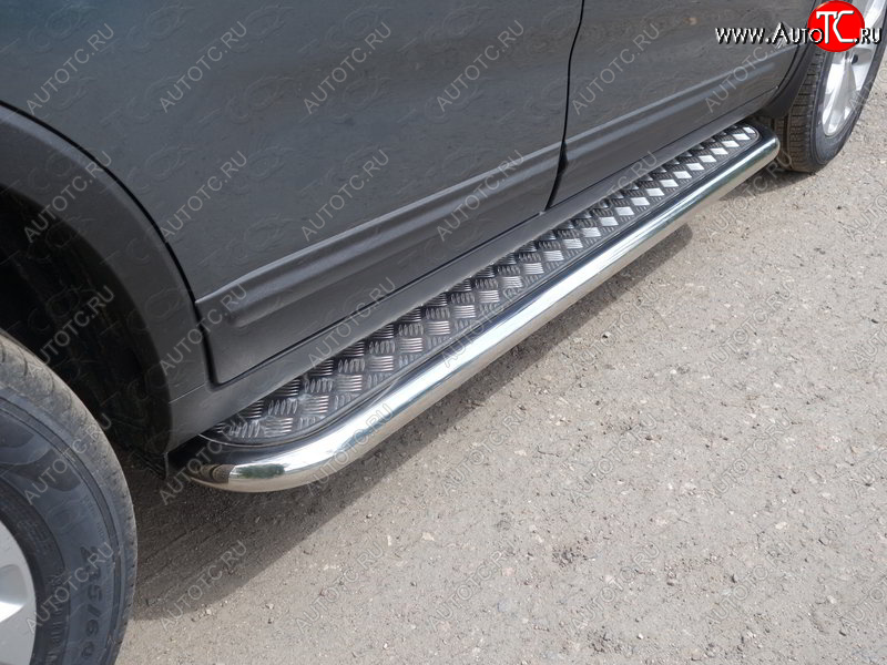 34 799 р. Пороги с площадкой 60,3 мм ТСС Тюнинг KIA Sorento UM/Prime дорестайлинг (2014-2018) (серые)  с доставкой в г. Керчь