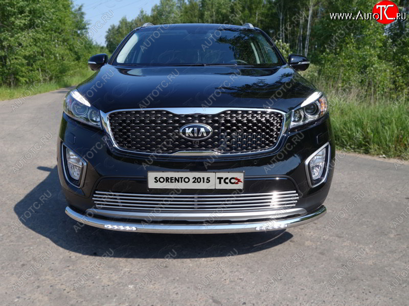 34 999 р. Защита переднего бампера нижняя с ДХО 60,3 мм ТСС Тюнинг  KIA Sorento  UM/Prime (2014-2018) дорестайлинг (нержавейка)  с доставкой в г. Керчь