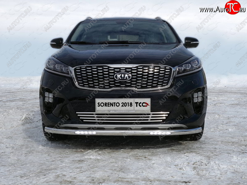 33 849 р. Защита переднего бампера нижняя с ДХО 60,3 мм ТСС Тюнинг  KIA Sorento  UM/Prime (2018-2020) рестайлинг (нержавейка)  с доставкой в г. Керчь
