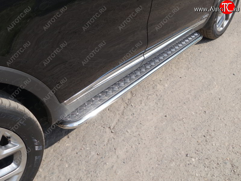 29 999 р. Пороги с площадкой 42,4 мм Prime ТСС Тюнинг KIA Sorento UM/Prime рестайлинг (2018-2020) (серые)  с доставкой в г. Керчь