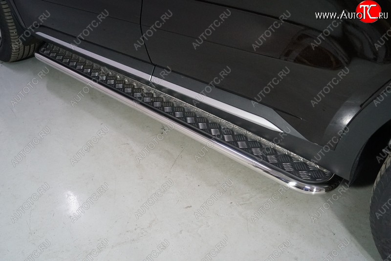 30 099 р. Пороги с площадкой 42,4 мм ТСС Тюнинг  KIA Sorento  MQ4 (2020-2022) (серые)  с доставкой в г. Керчь
