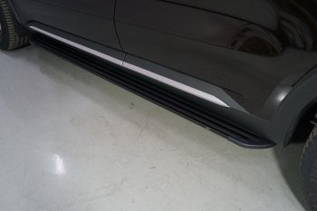 Пороги алюминиевые Slim Line ТСС Тюнинг KIA Sorento  MQ4 (2020-2022) (Black)