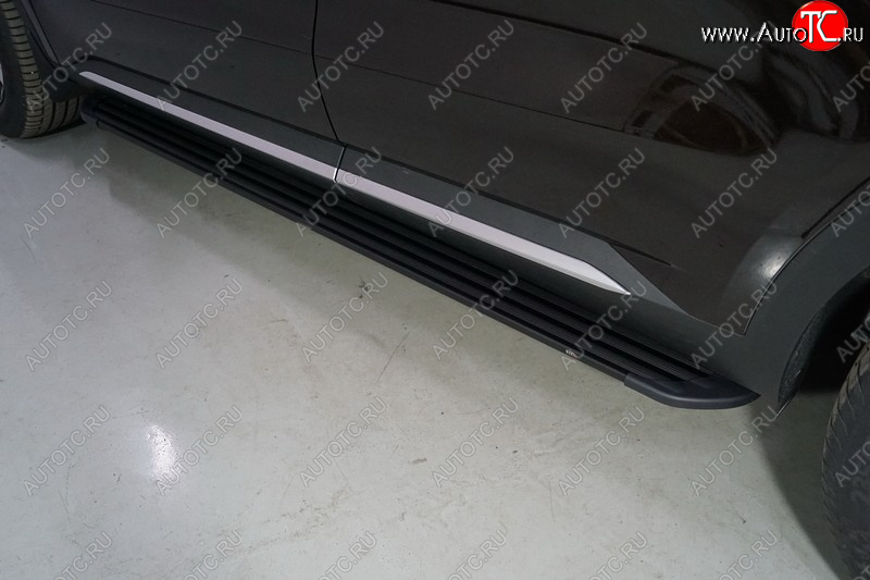 21 999 р. Пороги алюминиевые Slim Line ТСС Тюнинг  KIA Sorento  MQ4 (2020-2022) (Black)  с доставкой в г. Керчь