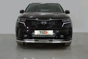 Защита переднего бампера нижняя с ДХО 60,3 мм ТСС Тюнинг KIA Sorento MQ4 (2020-2022) (нержавейка)