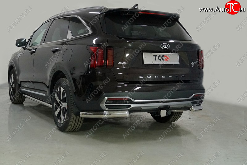 23 899 р. Защита задняя (уголки овальные, 75х42 мм) ТСС Тюнинг  KIA Sorento  MQ4 (2020-2022) (уголки овальные)  с доставкой в г. Керчь