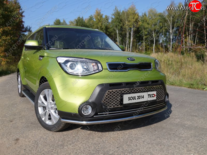 17 649 р. Защита переднего бампера нижняя d42,4 мм ТСС Тюнинг KIA Soul PS дорестайлинг (2014-2016) (нержавейка)  с доставкой в г. Керчь