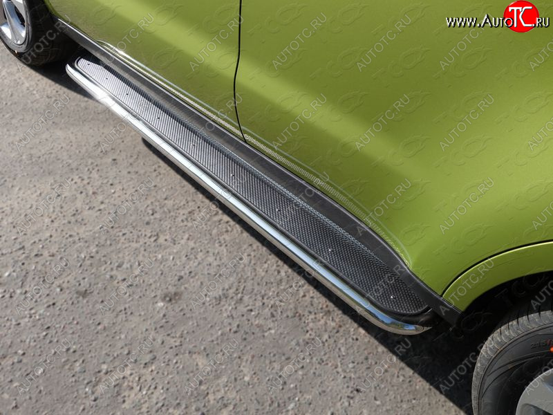 36 999 р. Пороги с площадкой 42,4 мм ТСС Тюнинг  KIA Soul  PS (2014-2016) дорестайлинг (нержавейка)  с доставкой в г. Керчь