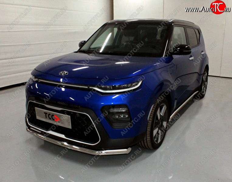 17 999 р. Защита переднего бампера нижняя d60,3 мм ТСС Тюнинг KIA Soul SK3 (2018-2022) (нержавейка)  с доставкой в г. Керчь