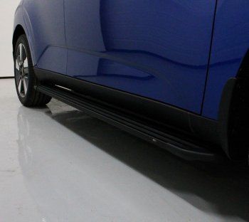 Пороги алюминиевые Slim Line ТСС Тюнинг KIA Soul  SK3 (2018-2022) (Black)