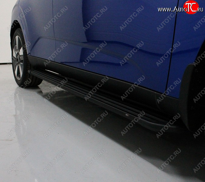 21 999 р. Пороги алюминиевые Slim Line ТСС Тюнинг  KIA Soul  SK3 (2018-2022) (Black)  с доставкой в г. Керчь