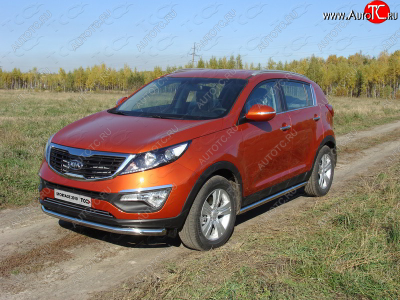 19 599 р. Защита порогов труба d60,3 мм ТСС Тюнинг  KIA Sportage  3 SL (2010-2014) дорестайлинг (серые)  с доставкой в г. Керчь
