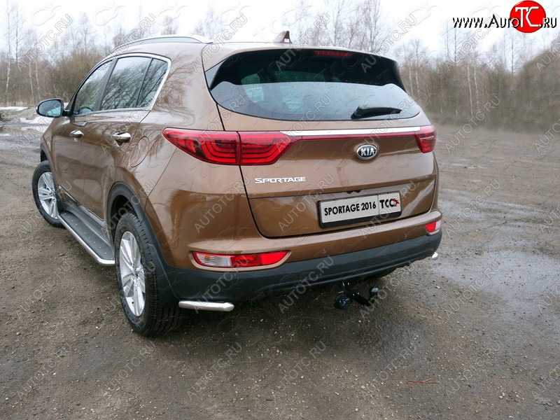 11 749 р. Защита заднего бампера (уголки, d42,4 мм) TCC  KIA Sportage  4 QL (2016-2018) дорестайлинг  с доставкой в г. Керчь