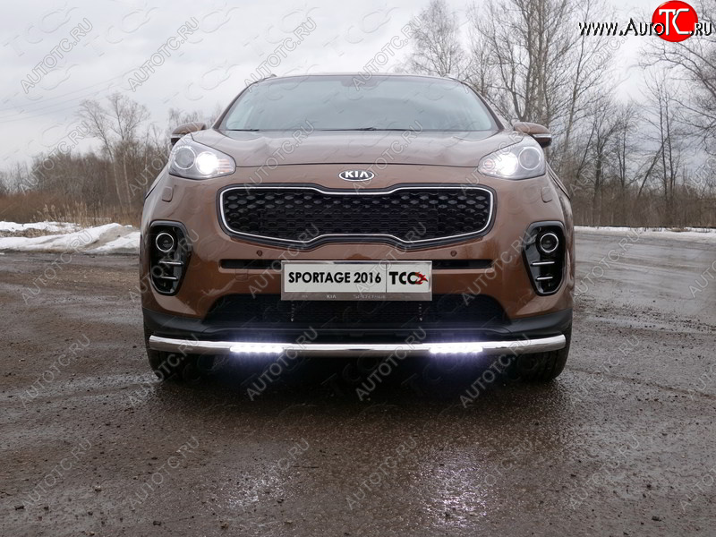 36 299 р. Защита переднего бампера нижняя с ДХО 60,3 мм ТСС Тюнинг  KIA Sportage  4 QL (2016-2018) дорестайлинг (нержавейка)  с доставкой в г. Керчь