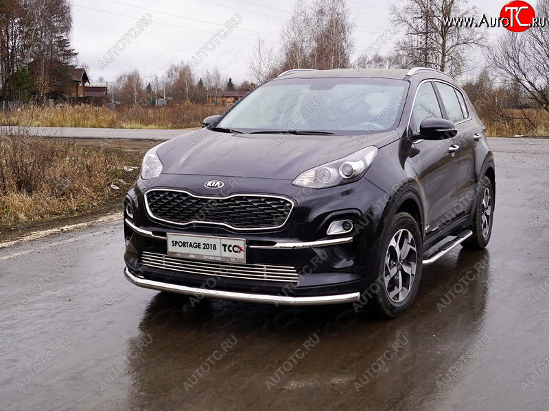 18 999 р. Защита переднего бампера нижняя d60,3 мм ТСС Тюнинг  KIA Sportage  4 QL (2018-2022) рестайлинг (нержавейка)  с доставкой в г. Керчь
